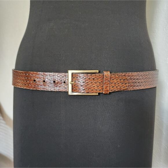 Trafalgar Brown Leather Belt With Solid Brass Buckle - Picture 1 of 8